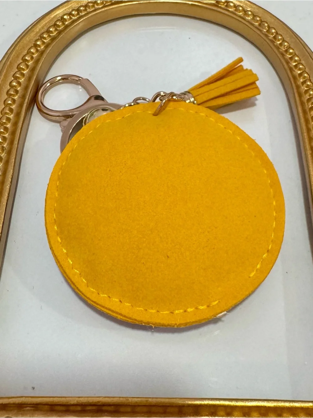 New Crystal Monogram Round Keychain in Royal Blue